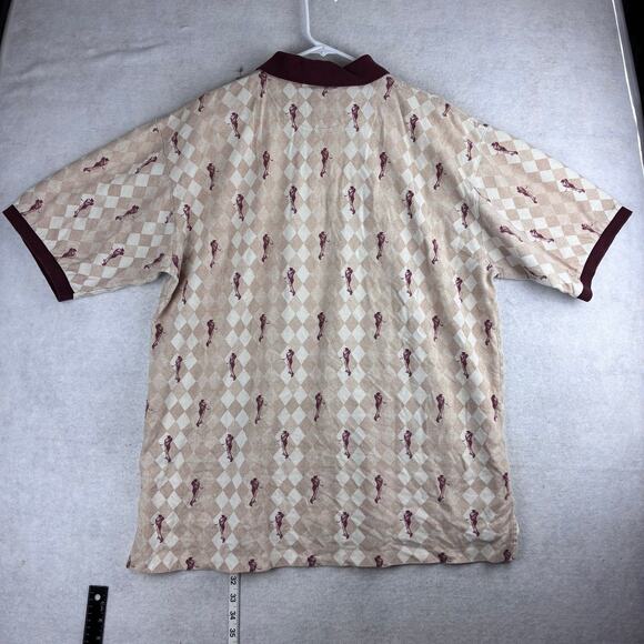 Glen Gate Short Sleeve Golf Polo Shirt Men XL 100% Cotton USA Made Diamond Print - Picture 3 of 8